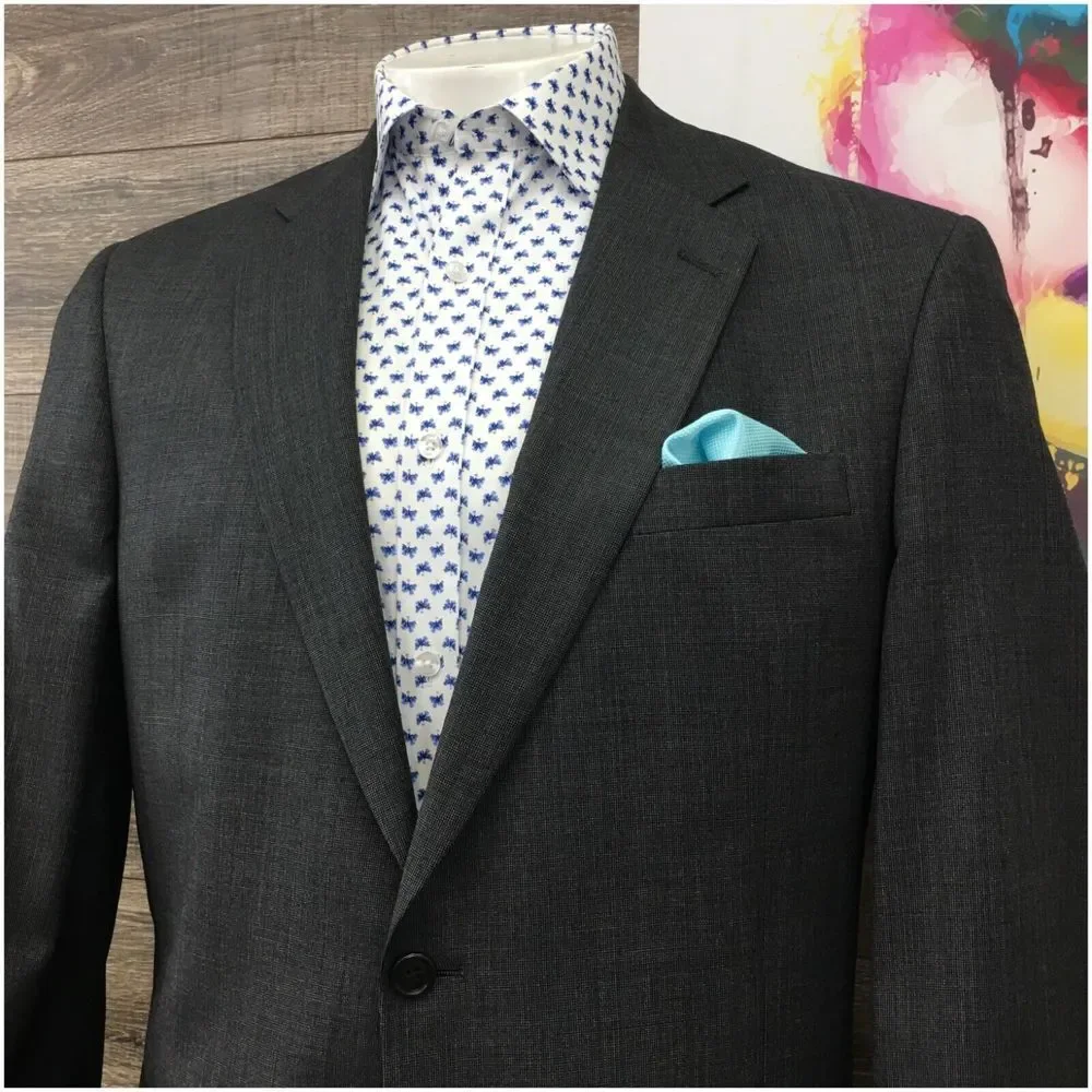 HART SCHAFFNER Mens‎ Blazer Sport Coat 2 Button Casual Jacket Size 44L Wool Suit